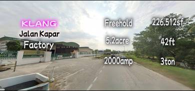 klang Kapar 5.2acre Freehold Factory 2000amp BU 140,580sf Height 42ft
