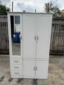 Mirror 3 Door Wardrobe Almari Baju Cermin