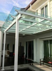 Glass Awning With T-BEAM
