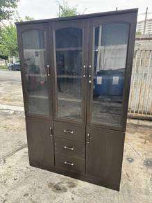 Glass Display Cabinet Almari Hiasan Drawer Rack Sh