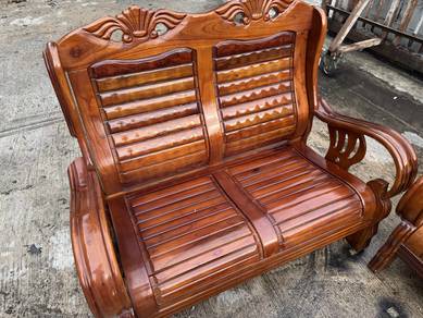 [Set] Solid 321 Sofa Kayu + 2 Meja Coffee Table