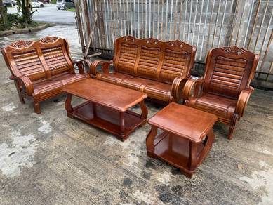 [Set] Solid 321 Sofa Kayu + 2 Meja Coffee Table