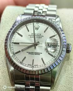 Pre Own Rolex Datejust 16220 Silver Dial With Cer