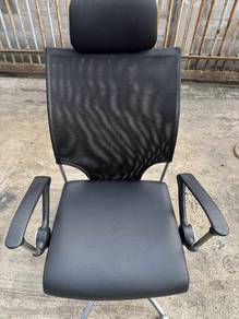 Highback Headrest Leather Kerusi Office Chairs Mes