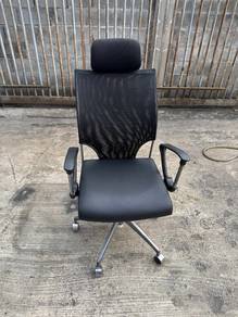 Highback Headrest Leather Kerusi Office Chairs Mes