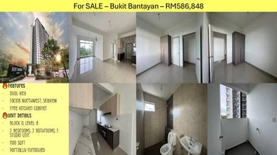 Bukit Bantayan • Inanam • Partially Furnished • 2R2B • Dual-key • SALE