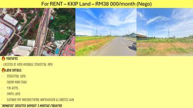 KKIP • Industrial Zone • Empty Land • Facing main road • RENT