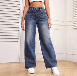 wide high waist korean style jeans