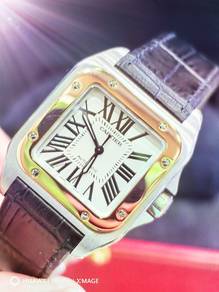 Cartier 2878 Santos Two Tone Rose Gold 33mm com