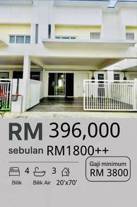 Rumah 2 Tingkat  untuk dijual di kawasan Kluang