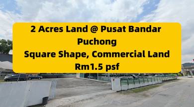 .🟥Pusat Bandar Puchong, Commercial Land🟥2 Acres, Square Shape