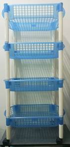 4-level Plastic Rack with Rollers