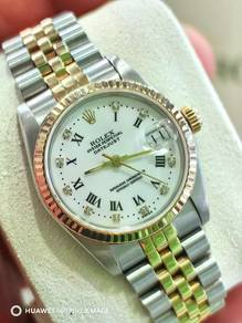 Rolex Mid-Size Datejust 68273 White Roman With Dia