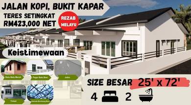 Kapar jalan kopi Teres 1 tingkat 25x73 tepi Surau