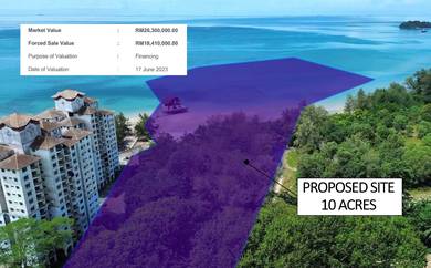 10 Acre Non Bumi Beachfront Below MV Commercial Building Land in PD