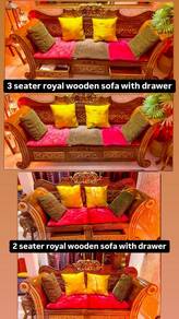Royal wooden sofa and coffee table with drawer