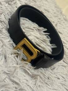 BalanciagaB-Belt Black Leather Buckle