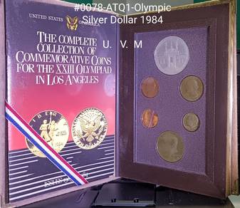 Olympic Silver Dollar 1984 with soft cushion cover