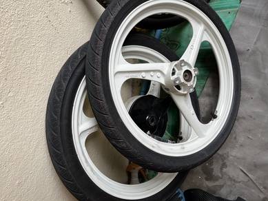 Rim Enkai 3 Batang Putih + Tayar LC135