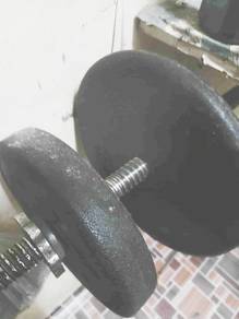 curl barbel + 4 plate cast iron