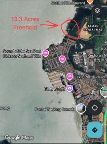 By the sea freehold land for sale 13.35 Acres  @ Port Dickson