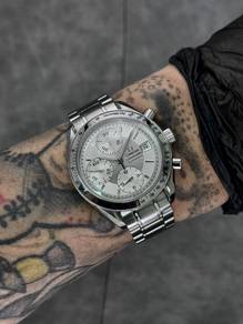 39mm 1998 Omega Speedmaster Date Silver Dial Chron