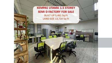 1.5 Storey Semi Detached Factory, Freehold @ Taman Kempas Utama, Johor
