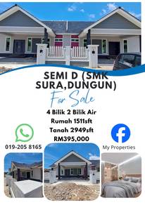 Semi D Belakang SMK Sura,Dungun (Rumah Baru)