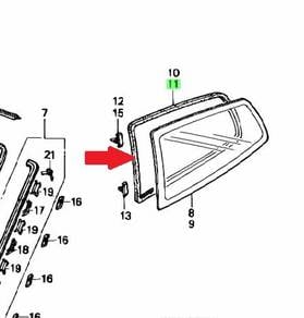 Honda Civic EG6 Rear Quarter Glass Rubber EG4 EH5