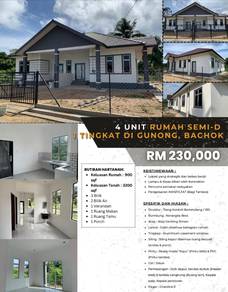(Gunong,Bachok) Rumah Semi-d Setingkat Selesa & Luas