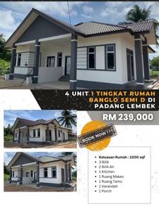 (Padang Lembek,Ketereh) 4 Unit Semi-d Comel Hanya 3 Minit Ke Sekolah