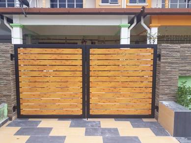swing main gate with midh steel frame