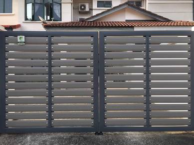 swing main gate with midh steel frame