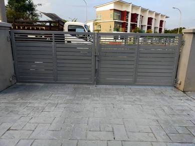 swing main gate with midh steel frame