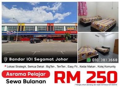 Bilik Sharing 2/3 orang, Khas untuk pelajar lelaki sahaja di Segamat