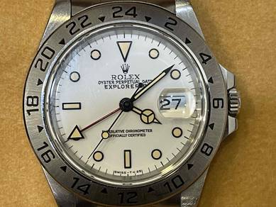 Patina White Rolex Explorer II 16570 full set 1995