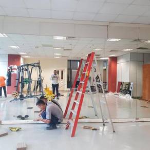 PASANG WALL MIRROR l dinding besar