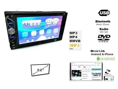 Tkc 6.2'' dvd usb mirror link double din player