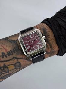 Custom Seiko Mod 38mm Reverse Red Roman Santos