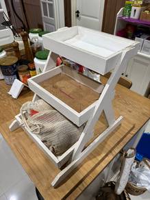 3-Tier White Wooden Shelf