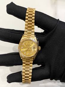 2000 Rolex Lady Datejust Full 18k750 Yellow Gold