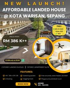 New Launch! Landed house at Kota Warisan Sepang 12 KM from KLIA