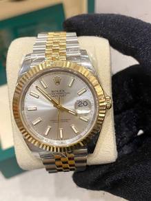 2024 Rolex Datejust 41 Half 18k 750 Yellow Gold