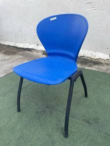 YD49B Kerusi Plastik Plastic Chair Metal Leg Blue