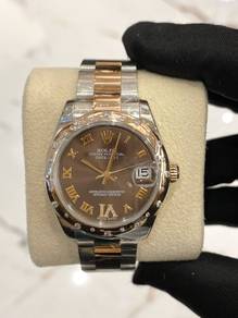 2016 Rolex Datejust 31 18k 750 Rose Gold Chocolate