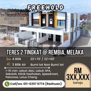 [FREEHOLD] Teres 2 Tingkat di Rembia, Melaka