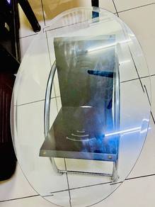 Glass Table With Black Sofa 2 Seater for Sale