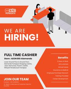 Cashier/Juruwang di Putrajaya