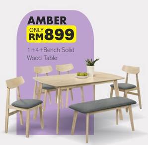1+4+Bench Dining Set
