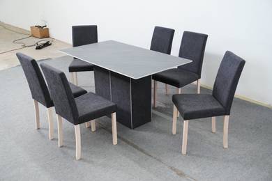 MEJA MAKAN MARBLE (1+6) Design Terbaru 2025